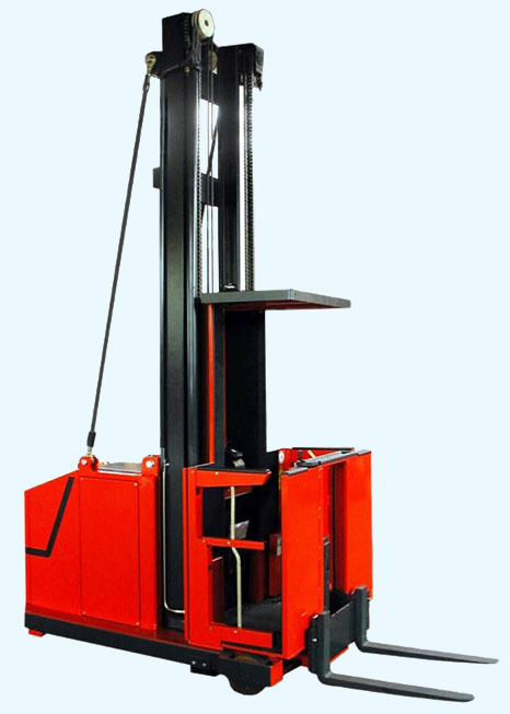 Order selecting forklift with auxiliary lift and enclosed cab