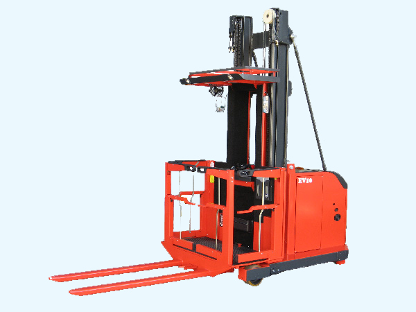 Safety first enclosed operator compartment sit / stand order selector forklift