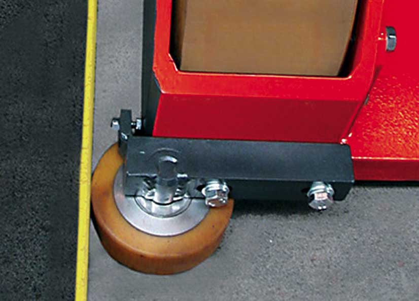 top view of forward mounted guide roller